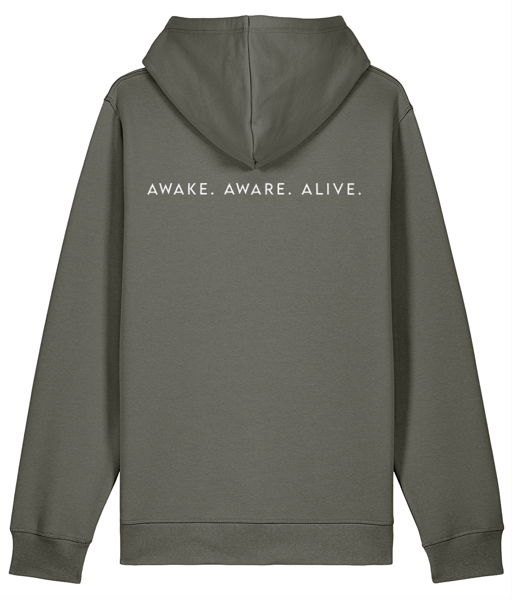 Declaration Hoodie back print in khaki