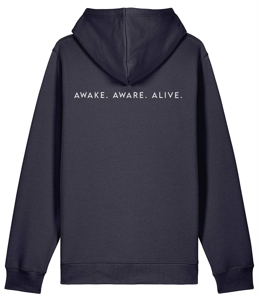 Declaration Hoodie back print in french navy