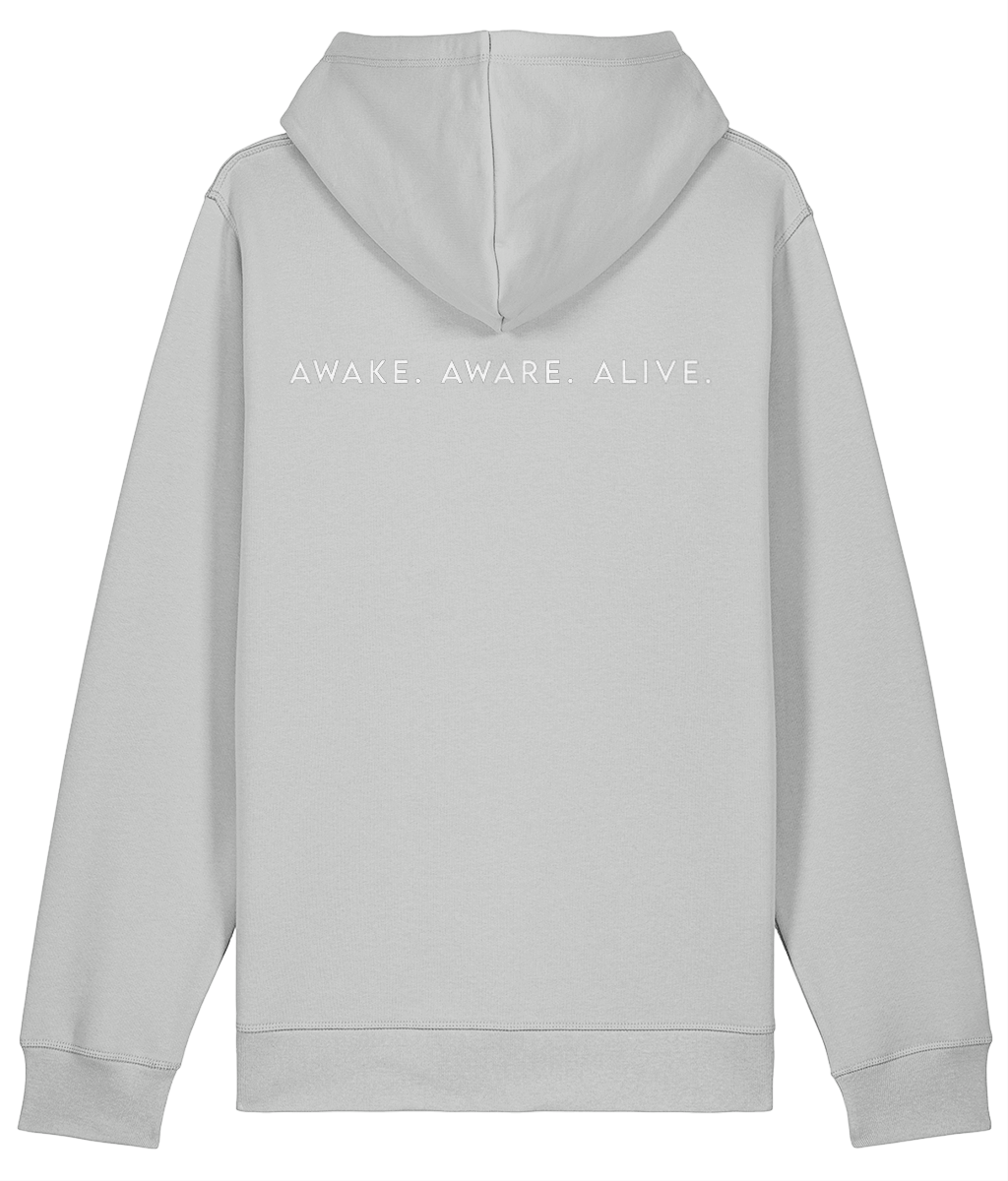 Declaration Hoodie back print in heather grey