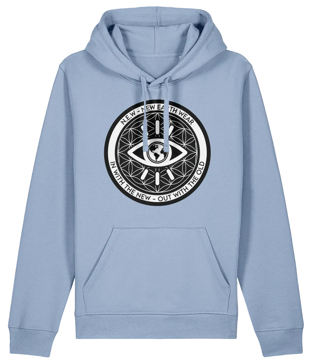 Statement Emblem Hoodie in sky blue with printed logo
